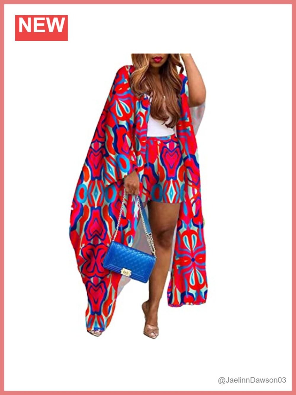 Womens 2 Piece Floral Print Long Cardigan and Shorts Set
